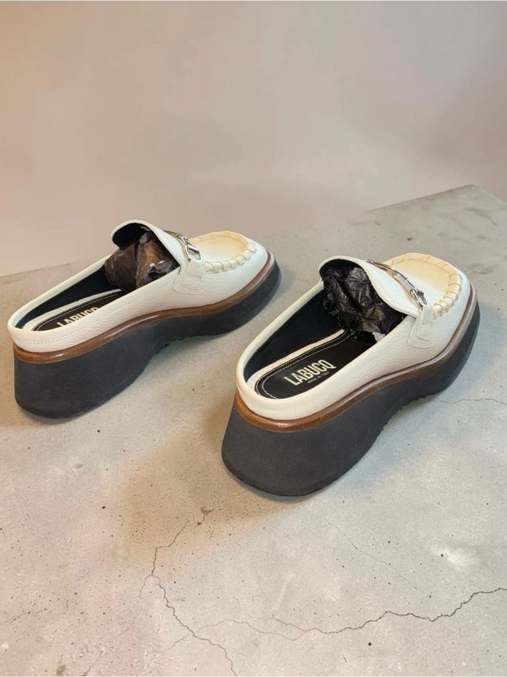Labucq Koko Moc Shoes Ivory Womens Womens 7 Eu 37 Made In Italy BRAND NEW - Picture 5 of 9